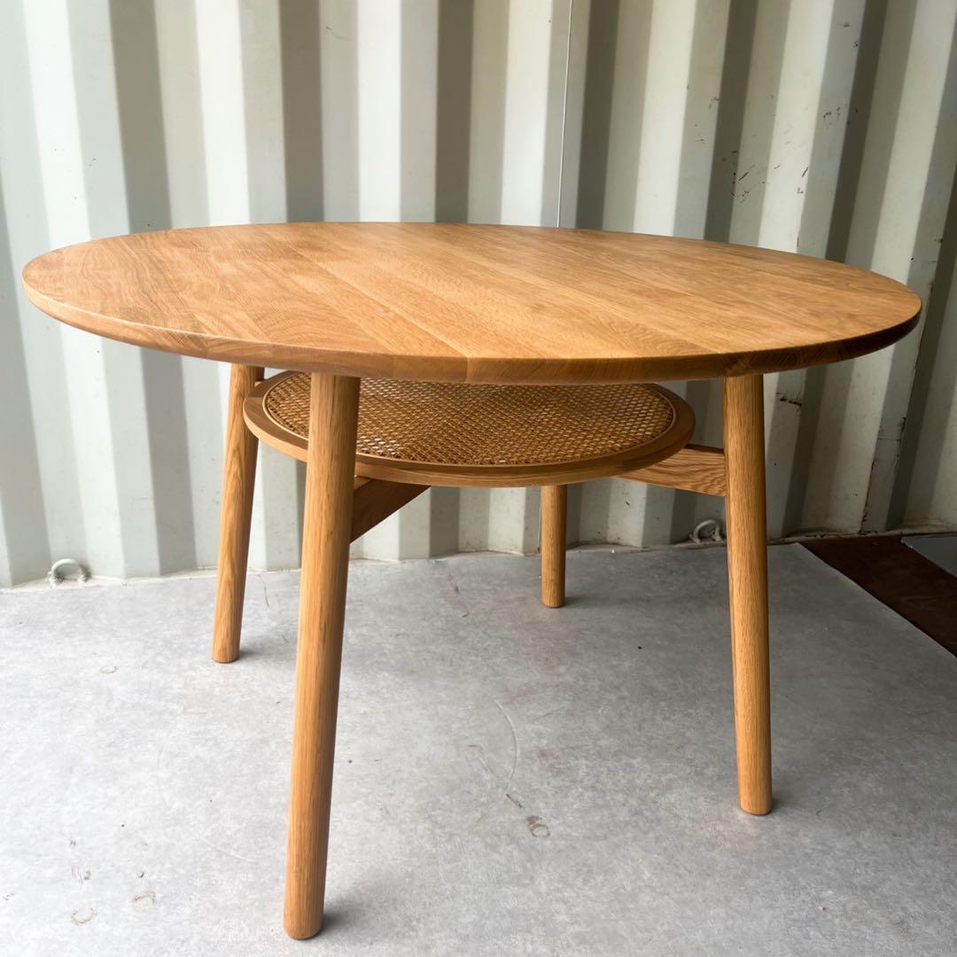 取付無料！ウニコ ソルク 北欧風天然木ラウンドダイニングテーブルΦ110✨