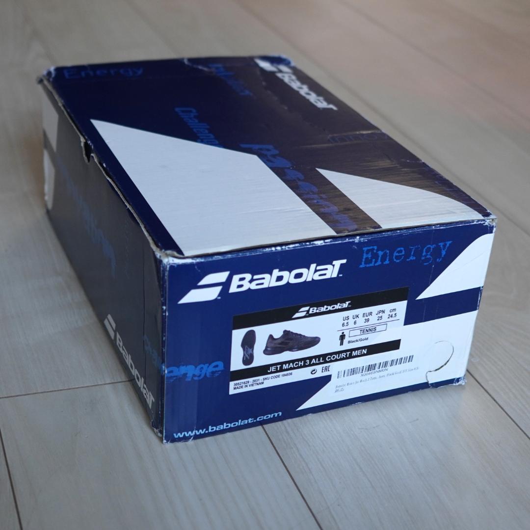 バボラ テニスシューズ オールコート メンズ 25cm ブラック／ゴールド