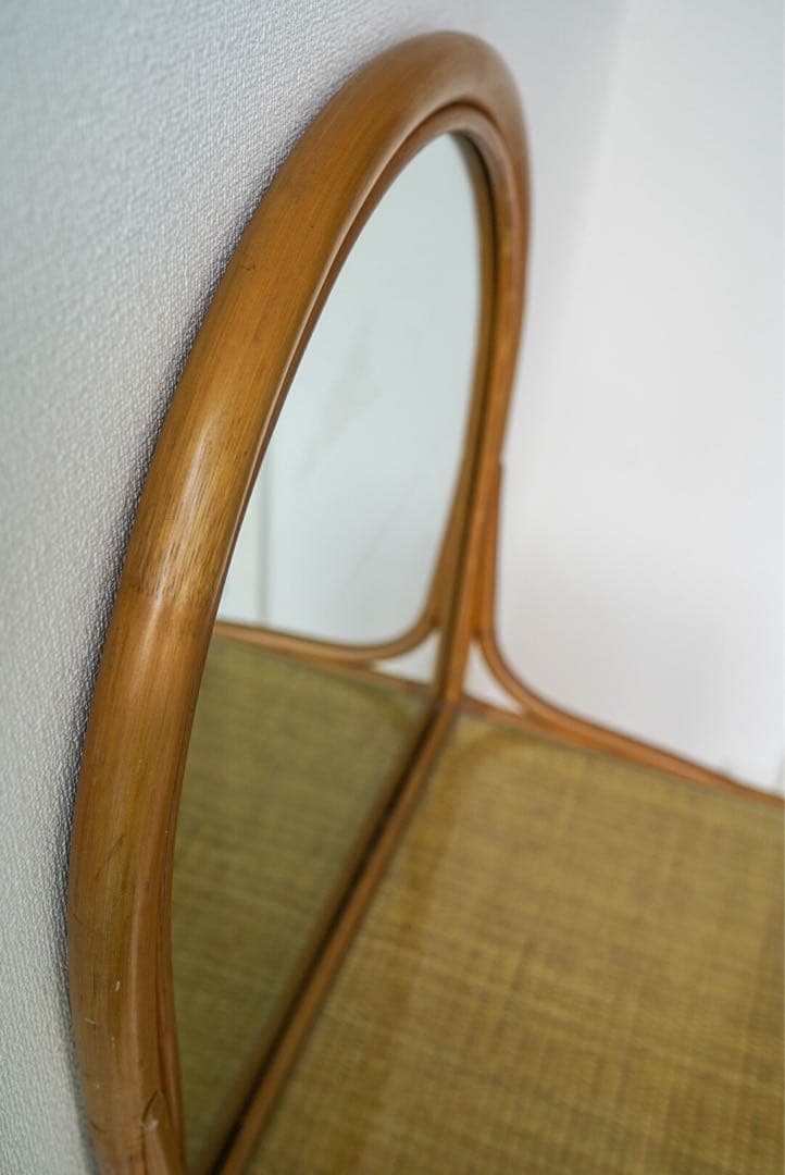 ラタン製アーチ型ドレッサー・鏡台