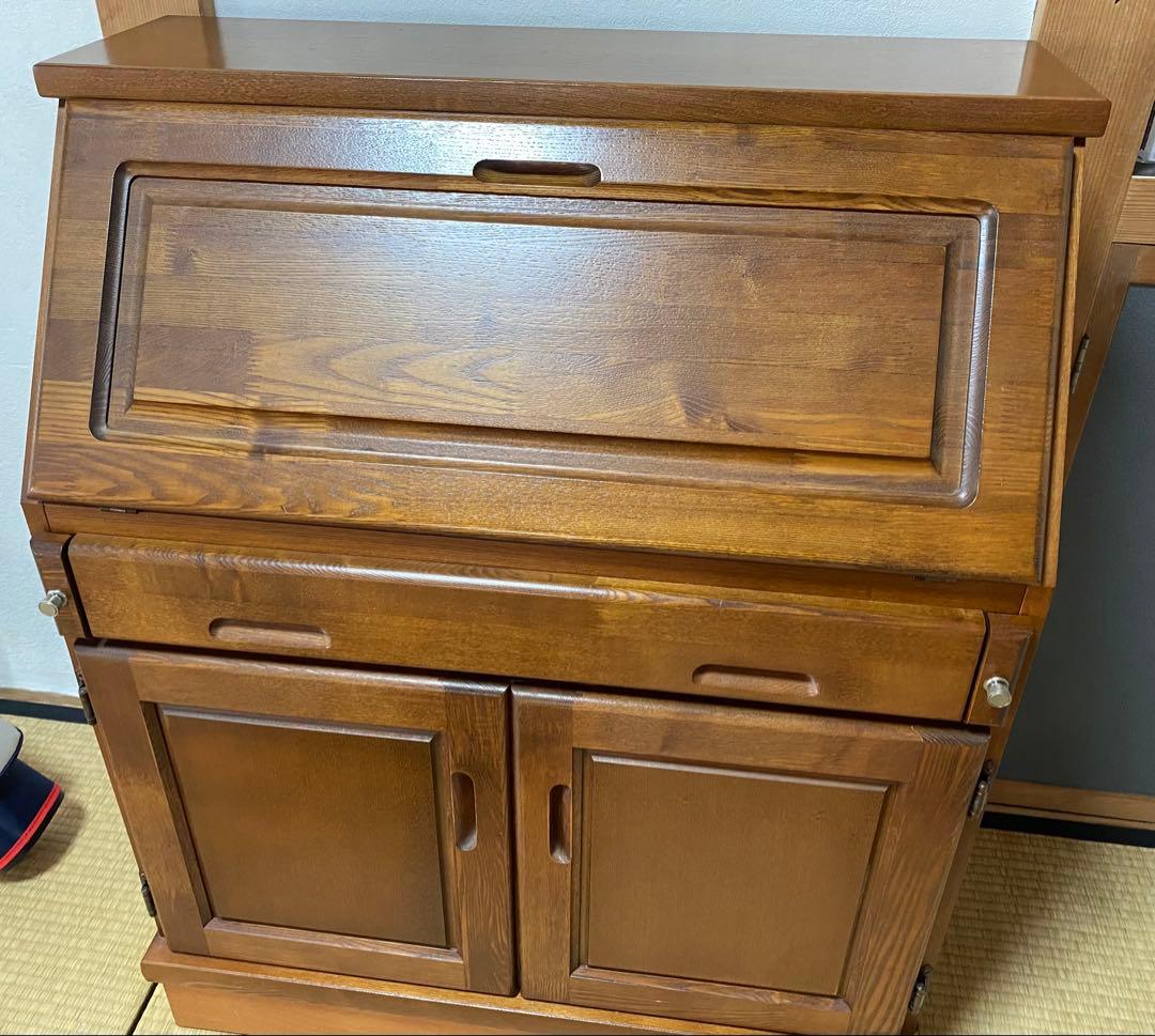 【希少】美品 大雪木工 ライティングビューロー デスク