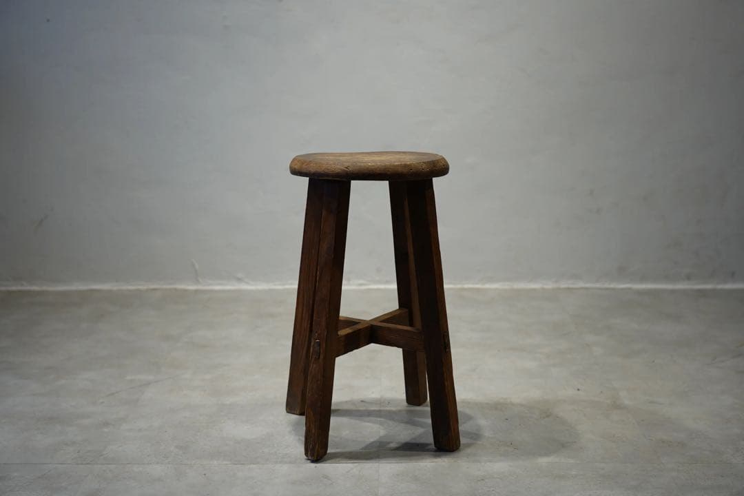 丸スツール　木製　昭和レトロ　アンティーク　ビンテージチェア