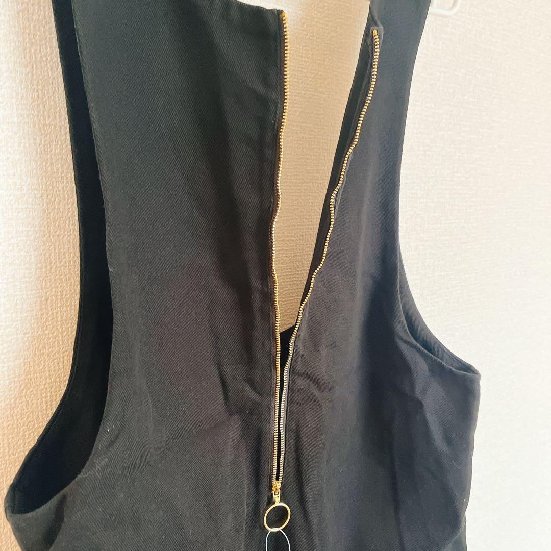 SHENERY 2WAYZIP ジャンパースカート ワンピース M ブラック