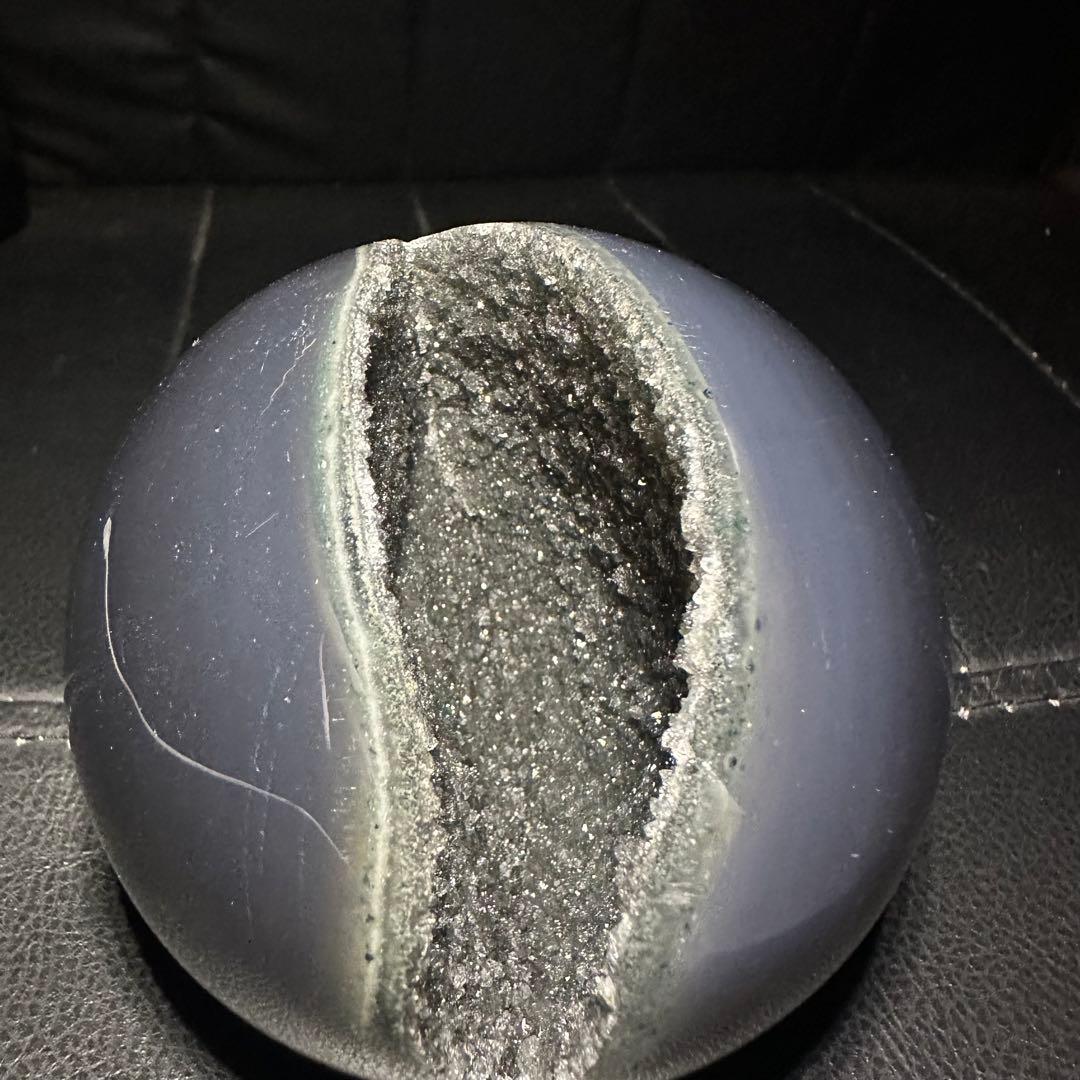 天然石グリーン瑪瑙の笑い口　置物　D.157