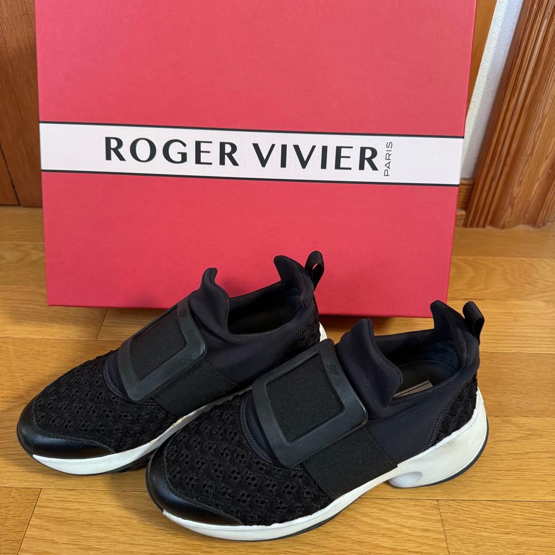 【中古】ROGER VIVIER ヴィヴ ラン ファブリック スニーカー 35