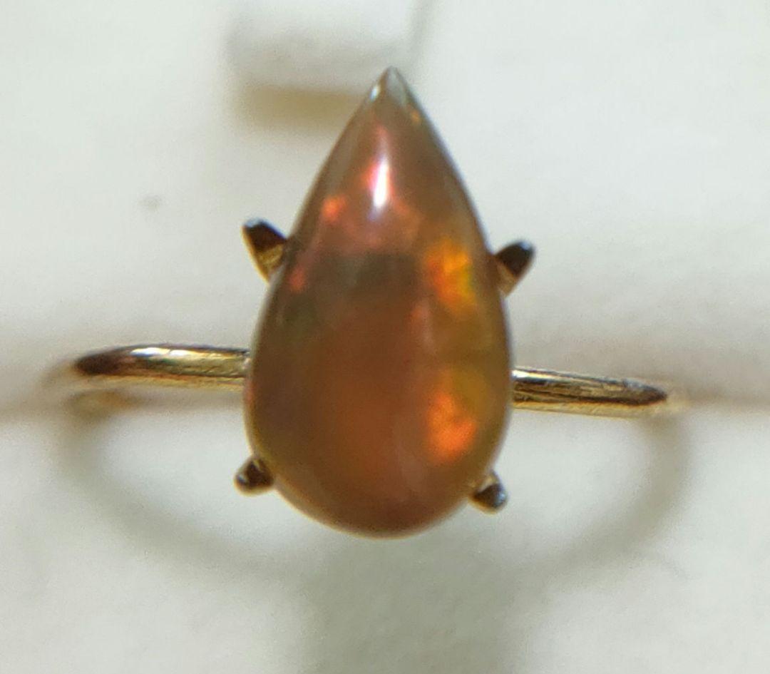 一点物　セミブラックオパールのリング　天然石リング