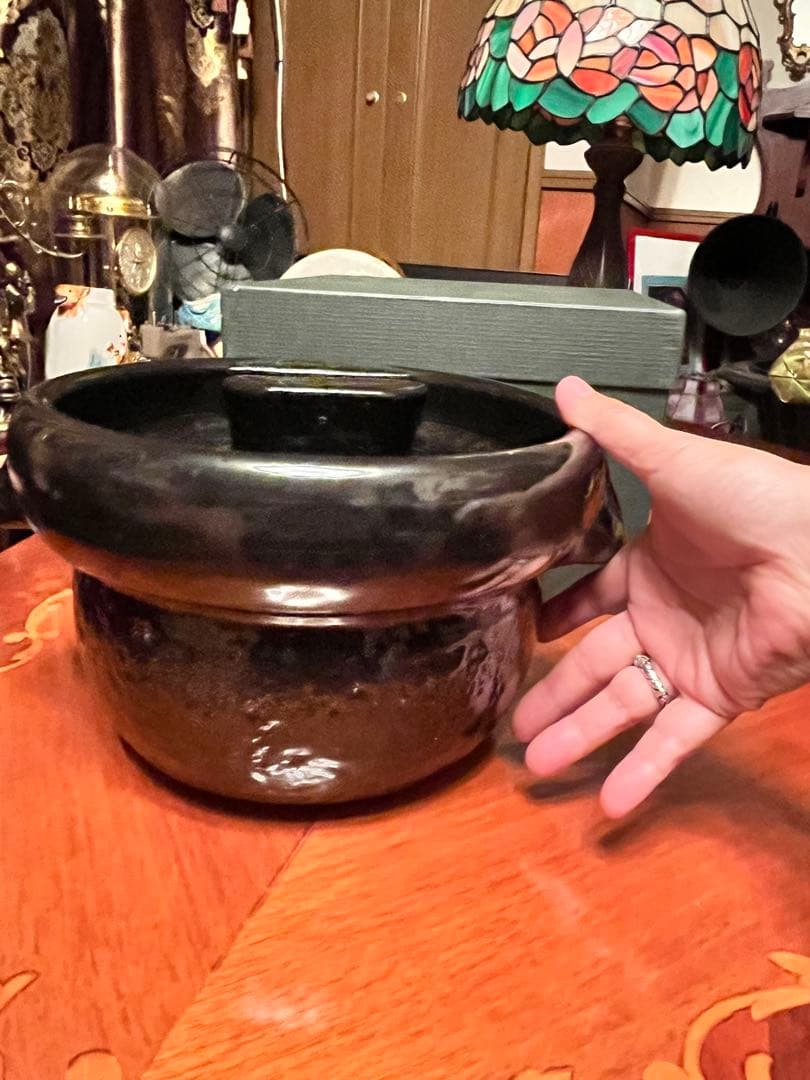 あ*0様 雲井窯　御飯鍋 黒楽 美品 土鍋 中川一辺陶