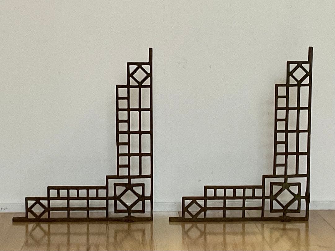 ヴィンテージ　アングル　L字型棚受け　アイアンブラケット　古鉄　古道具