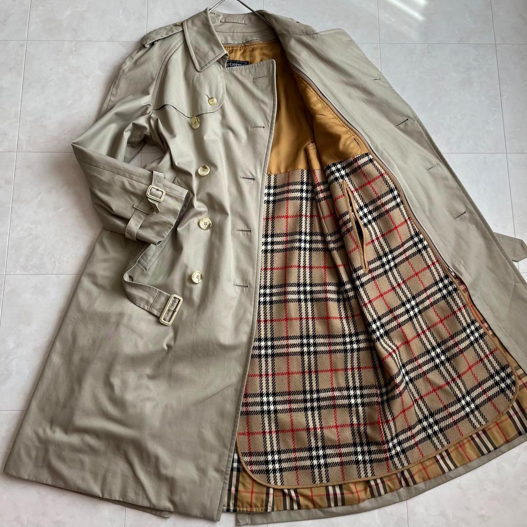 バーバリー メンズトレンチコート XLサイズ ベルト ライナー付 ノバチェック