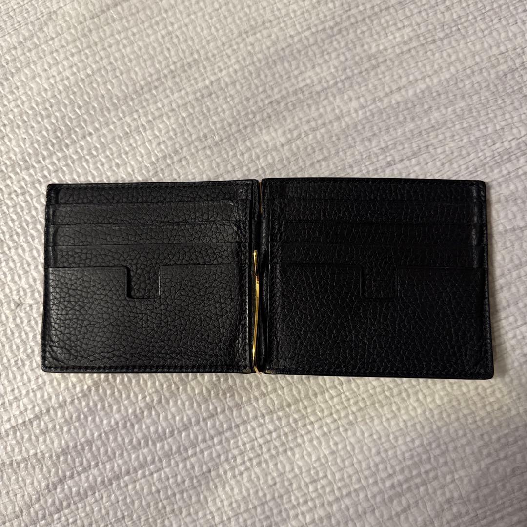 TOM FORD ブラック マネークリップ　二つ折り財布　箱無し
