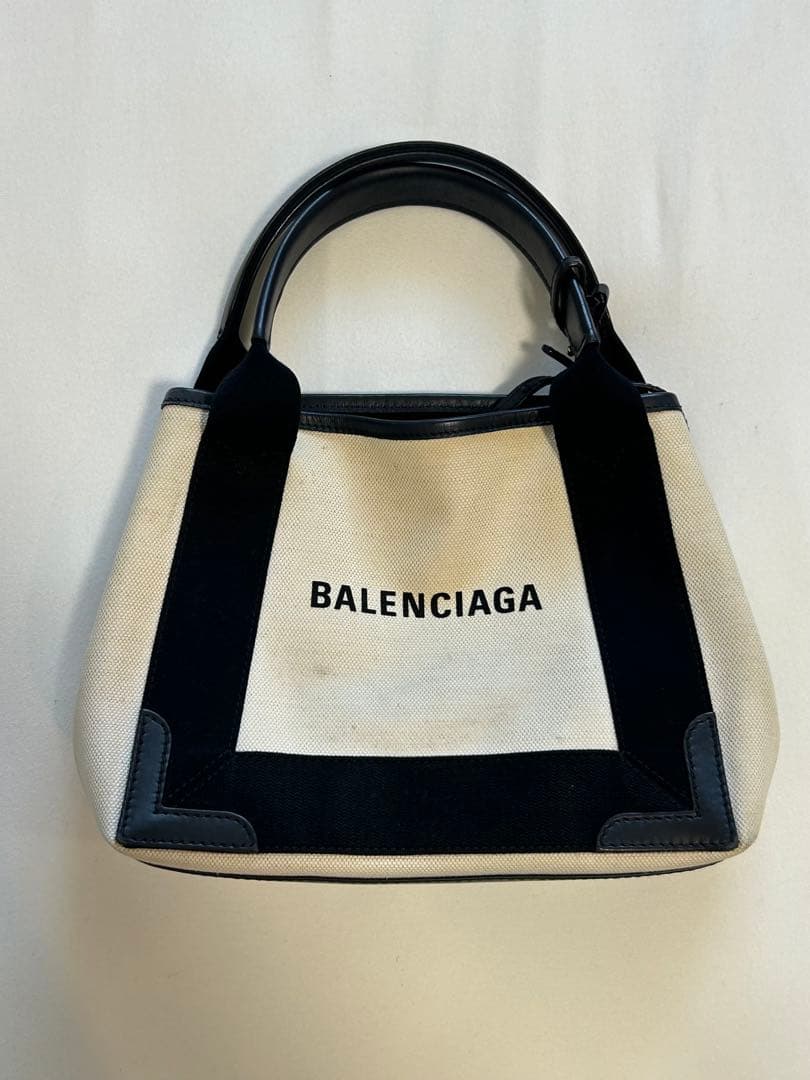 【Mikaたん】BALENCIAGA トートバッグ アイボリー/ブラック