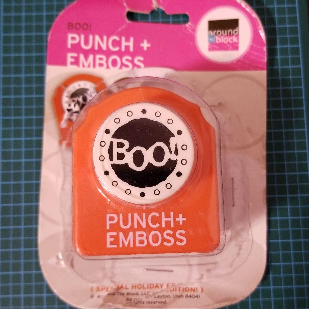 アラウンドザブロック　エンボス　クラフトパンチ　BOO