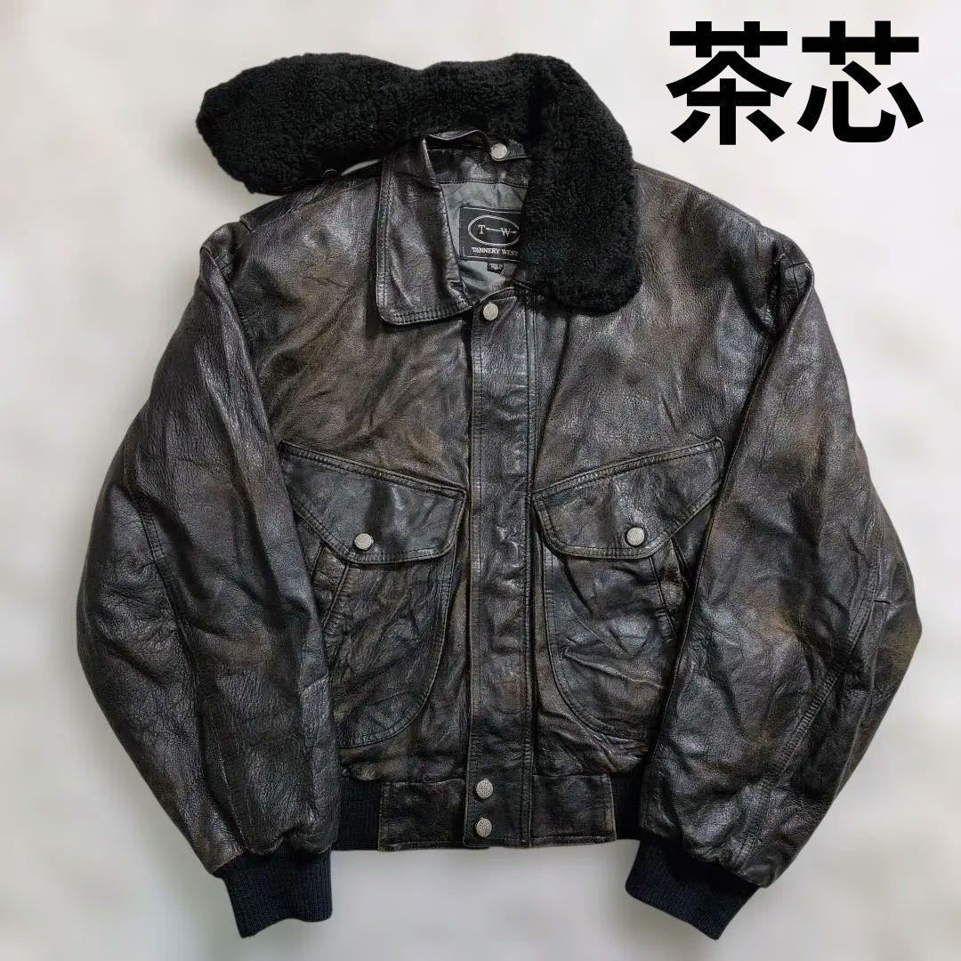 極上のエイジング★茶芯 フライトジャケット G-1 A-2タイプ 黒 L相当