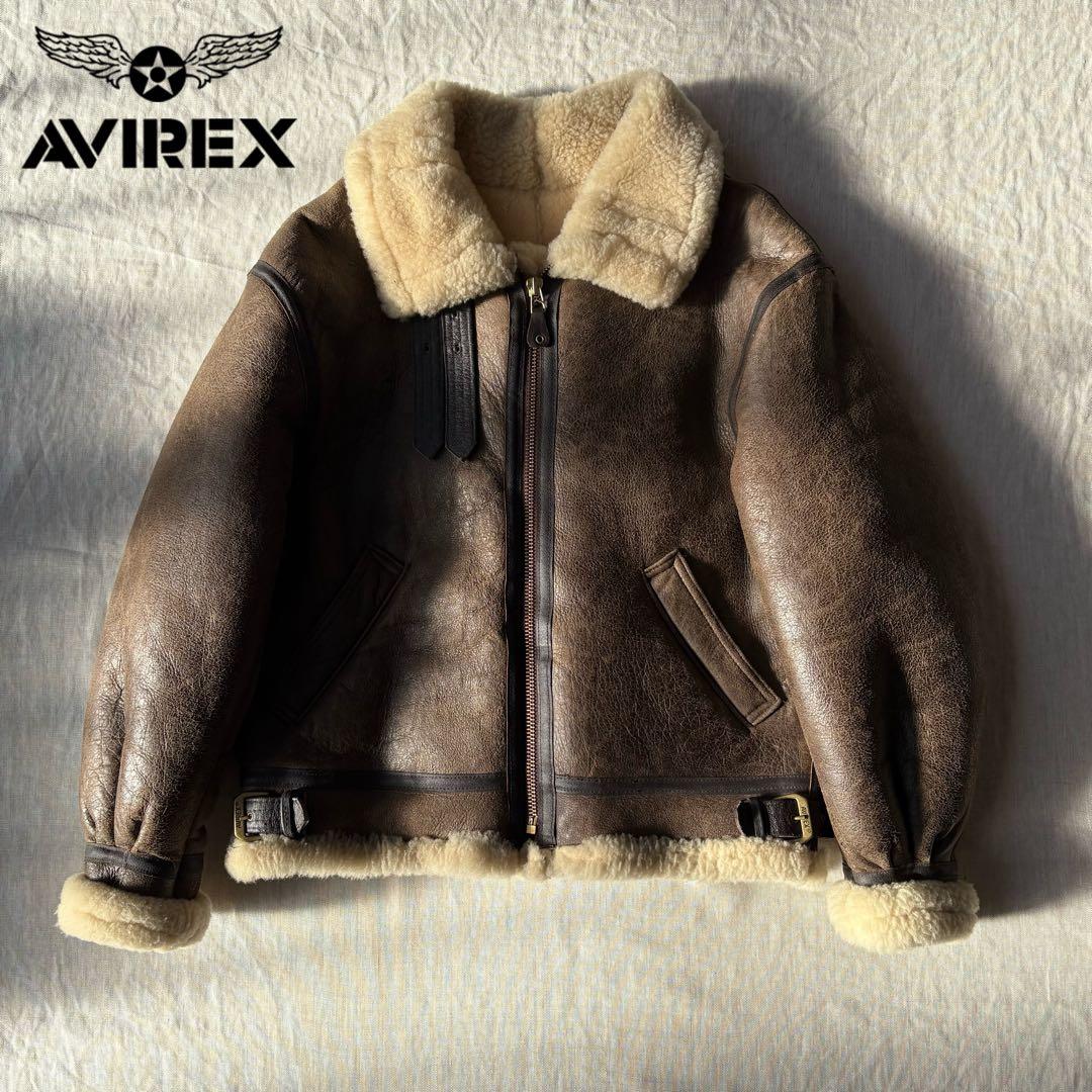 【美品】AVIREX アヴィレックス B-3 ムートン フライトジャケット 42