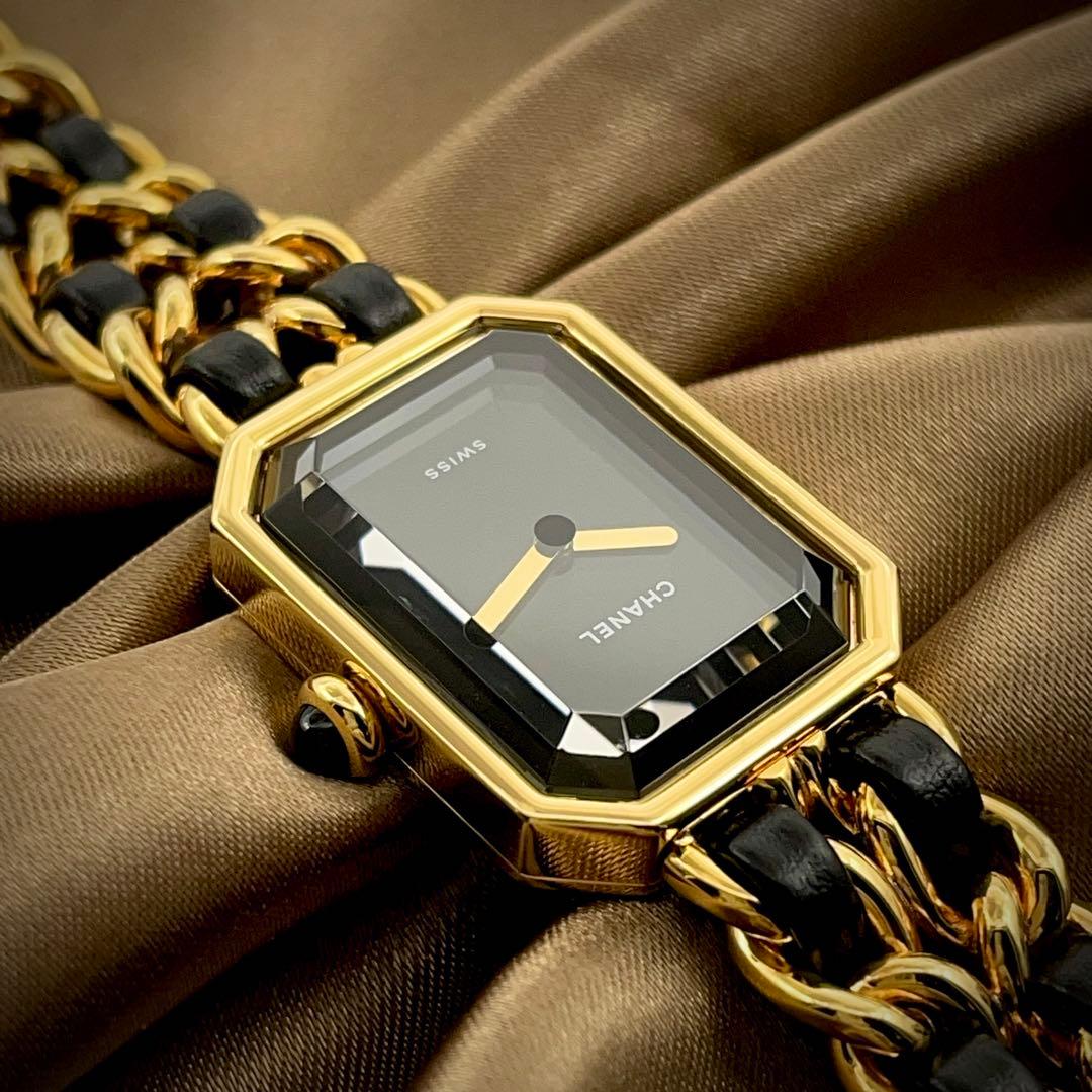 T172 シャネル プルミエールL H0001 GP×レザー クォーツ