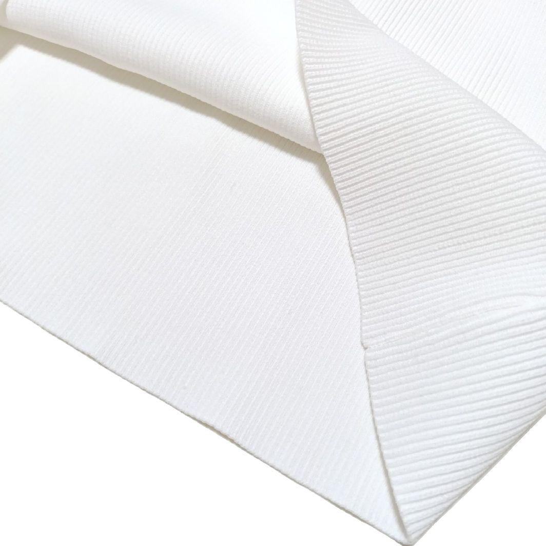 美品　ノーブル　バルーンスリーブニット　ハイネック　キレイ見え　美シルエット　白