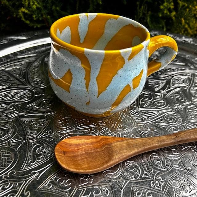 ハネンさんのカラフル陶器　プレート約22cmとマグカップセット　BVSJT