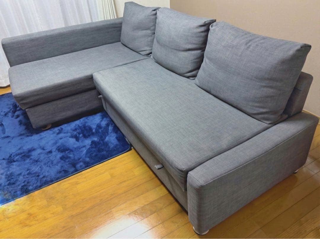 【引取限定】IKEA フリーヘーテン ダークグレー ソファベッド 美品　栃木県