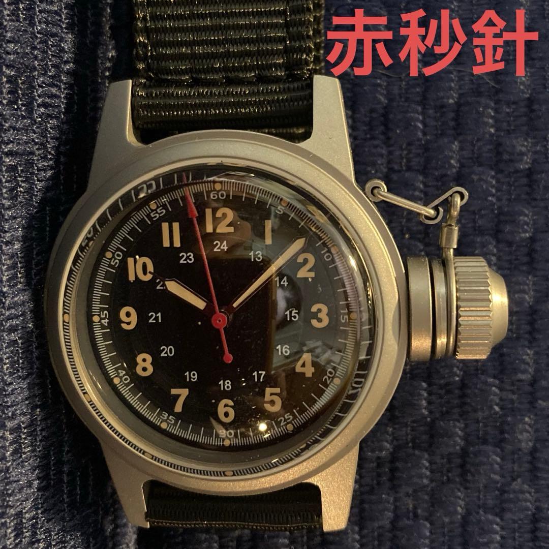 [新品] U.S.NAVY BUSHIPS キャンティーン 機械式腕時計 赤秒針