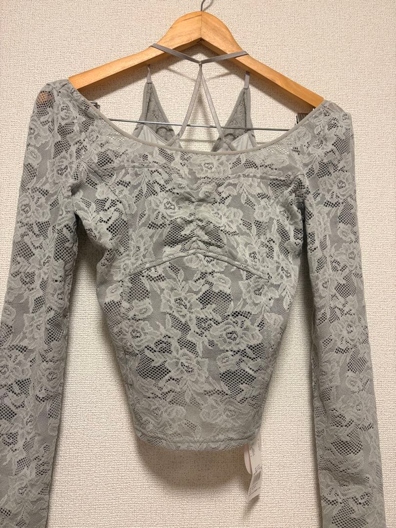 …SNIDEL レース柄編みプルオーバー長袖トップス