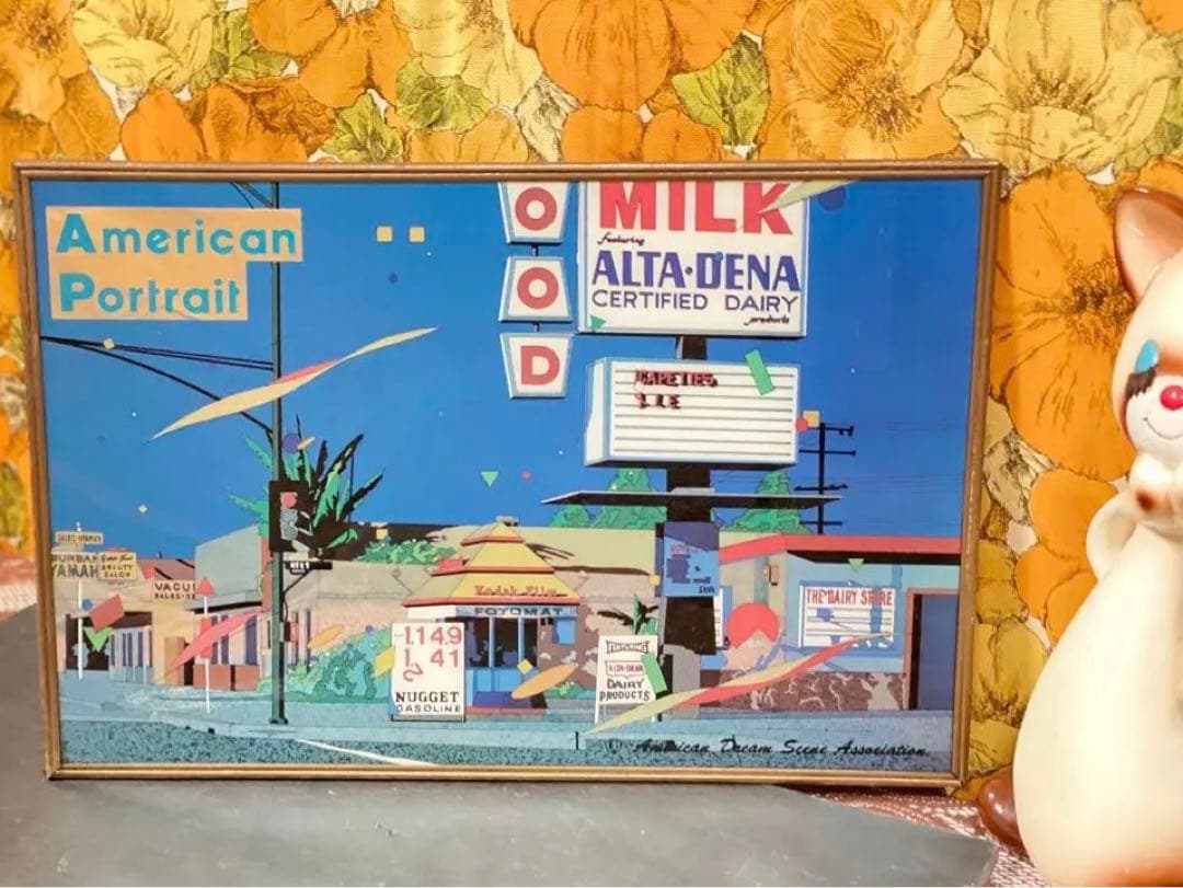 希少 鈴木英人 EIZINSUZUKI パブミラー オールドアメリカ 昭和レトロ