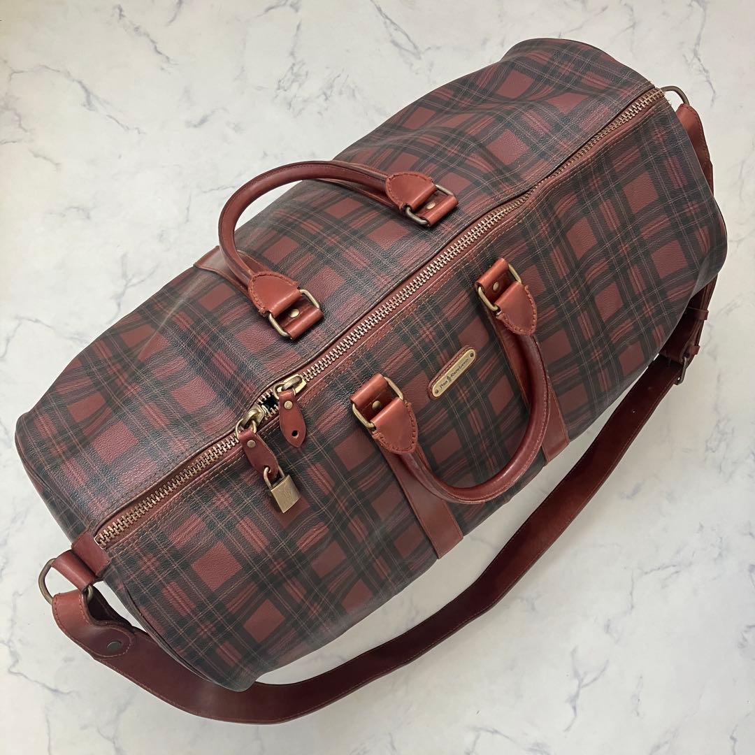 希少カラー✨ポロ ラルフローレン ボストンバッグ 2way 赤　PVC 旅行