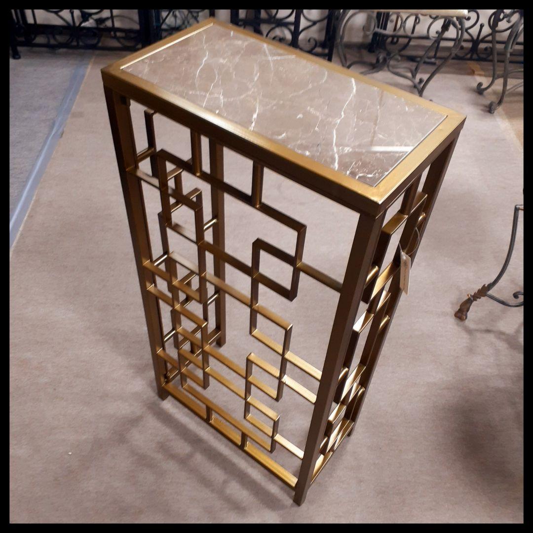 輸入家具　天然大理石使用　『アイアン・コンソールテーブル』　モダンスタイル