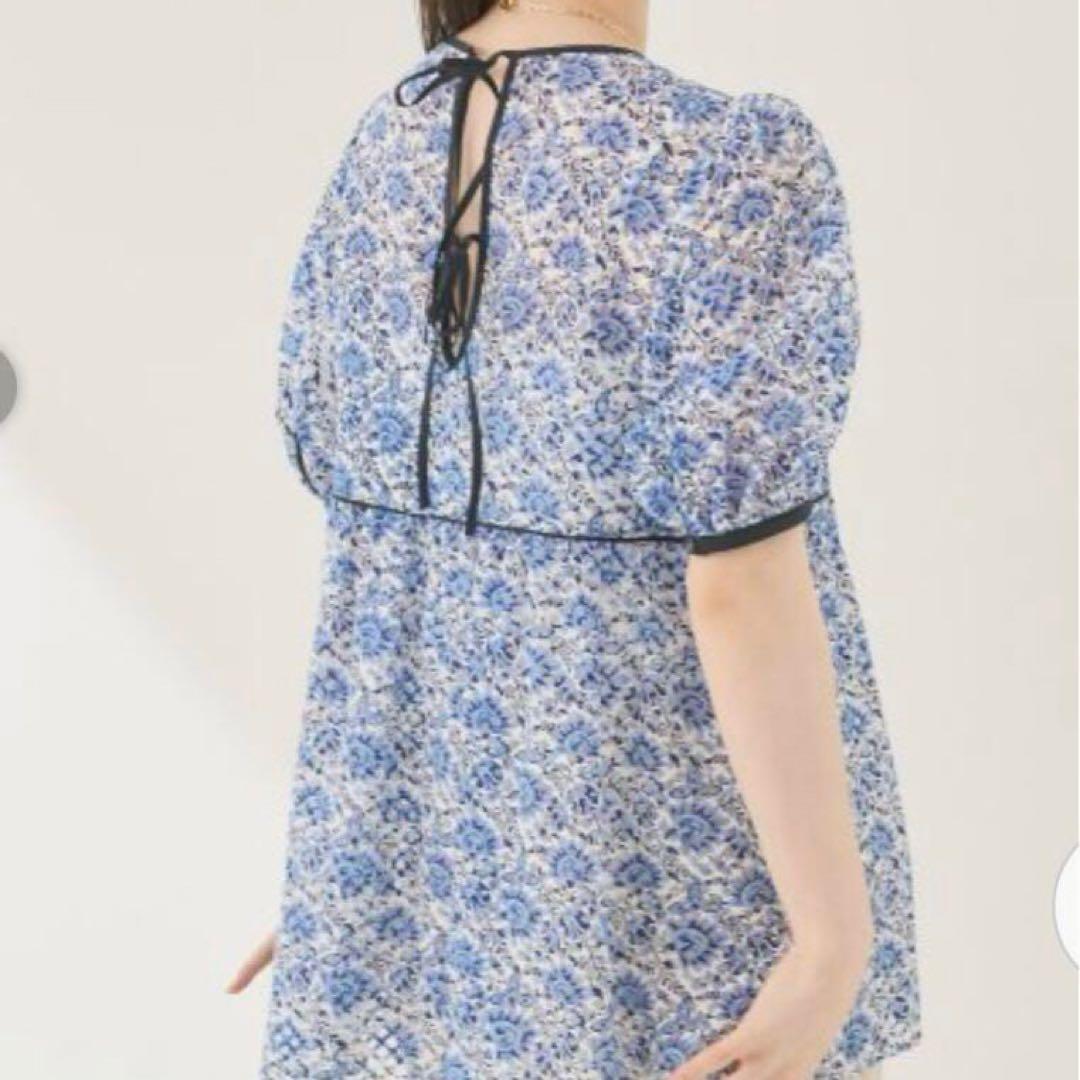 美品 ANAYI アナイ オパールクロスプリントブラウス