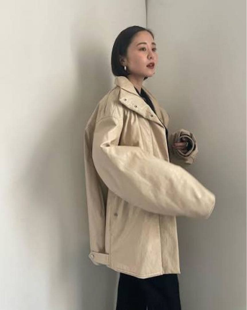 ジャケット・アウター PASTING LIKE SYNTHETIC LEATHER JACKET S