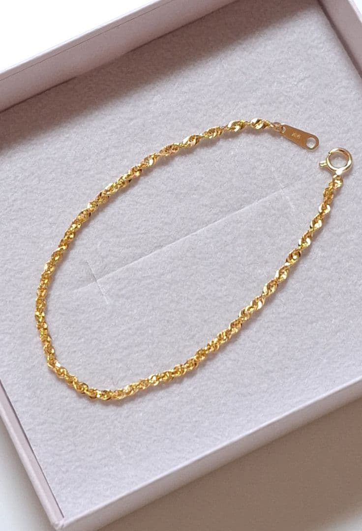 K18 ゴールド ツイストチェーン ブレスレット