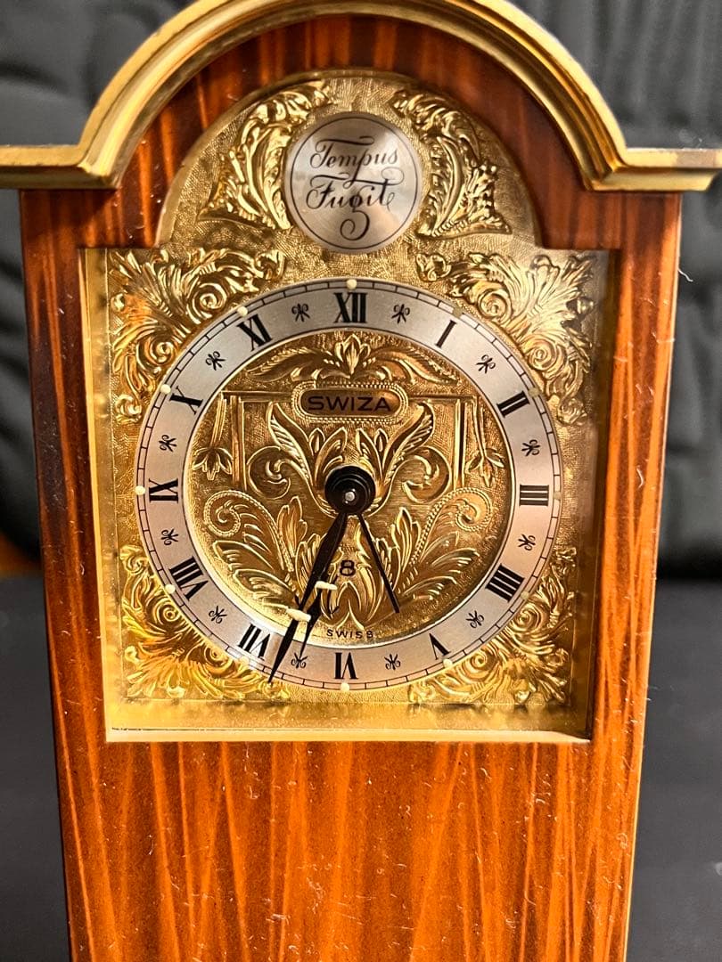 『希少品』SWIZA ゼンマイ式 置時計 アンティーク スイス製 レア