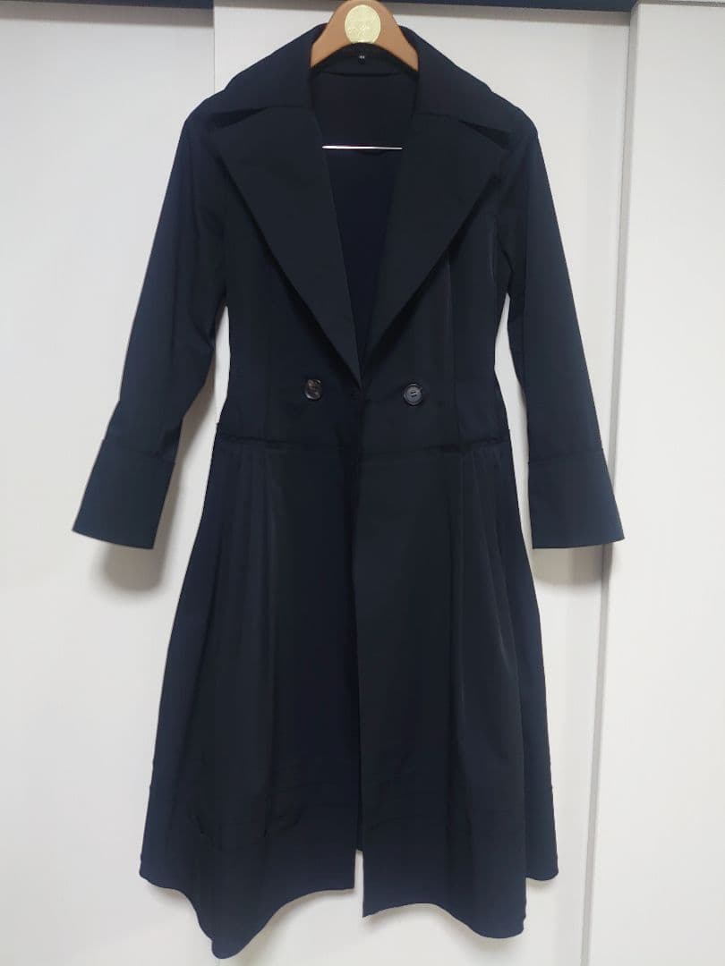 FOXEY NEWYORK ギャザートレンチコート ベルト付き黒 40(L)