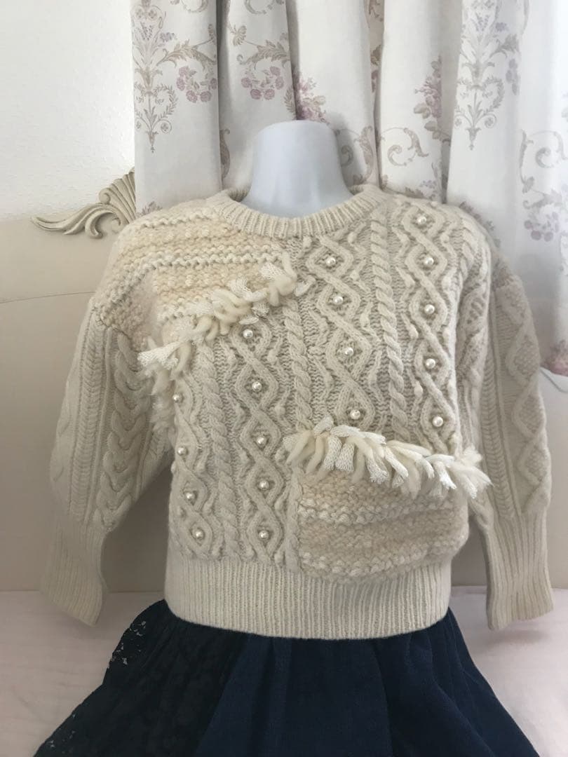 leur logette☆2017aw パール付ざっくりニットセーター