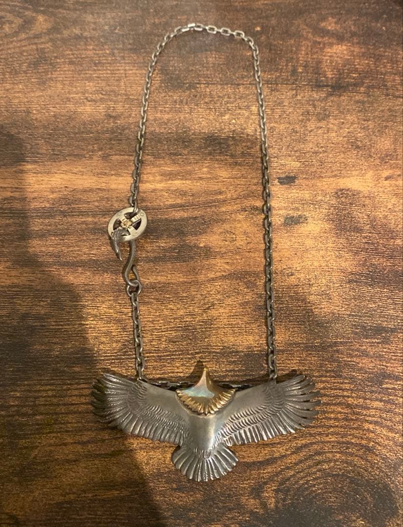 TADY&KING特大イーグル頭金イーグルフック&K18ローズ付きチェーンセット