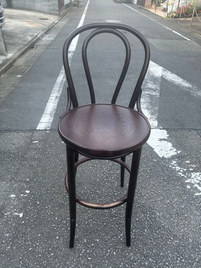 TON社　木製バースツール ダークブラウン①