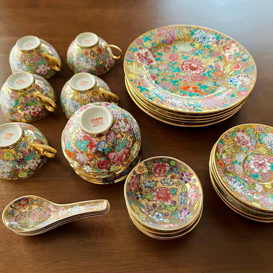 景徳鎮　ゴールド　新品未使用　食器28点セット