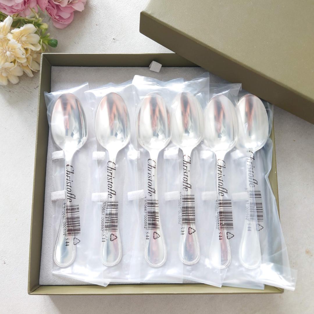 クリストフル パール コーヒースプーン 未開封 6点 紙箱入り