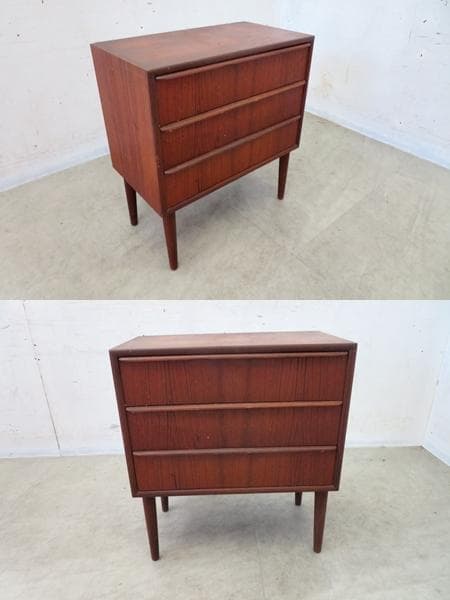 希少■デンマーク製■北欧ヴィンテージ■チーク材■3段チェスト■1960年代頃■