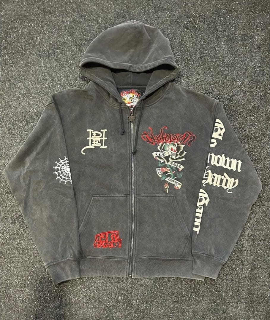 なるed hardy×unknown london 希少　パーカー