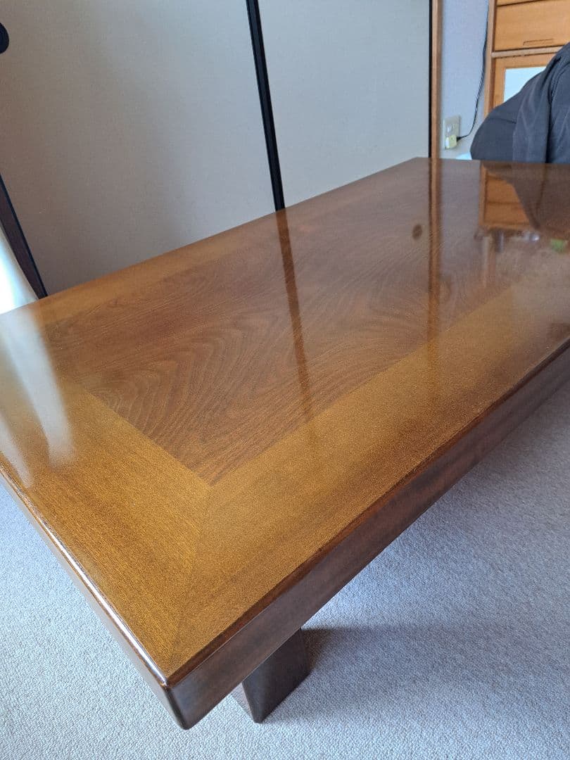 2回使用　木製座卓 光沢仕上げ 茶色