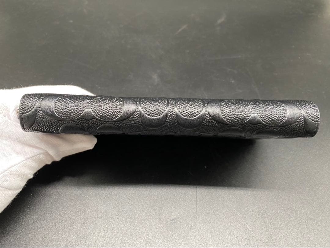 ★【美品】コーチ 長財布 シグネチャー アコーディオン F58113 BLK