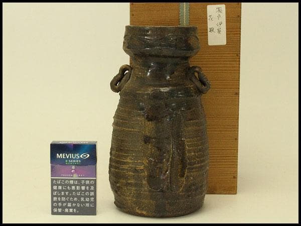 茶道具 瀬戸伊賀 花入 古美術(ZE736)