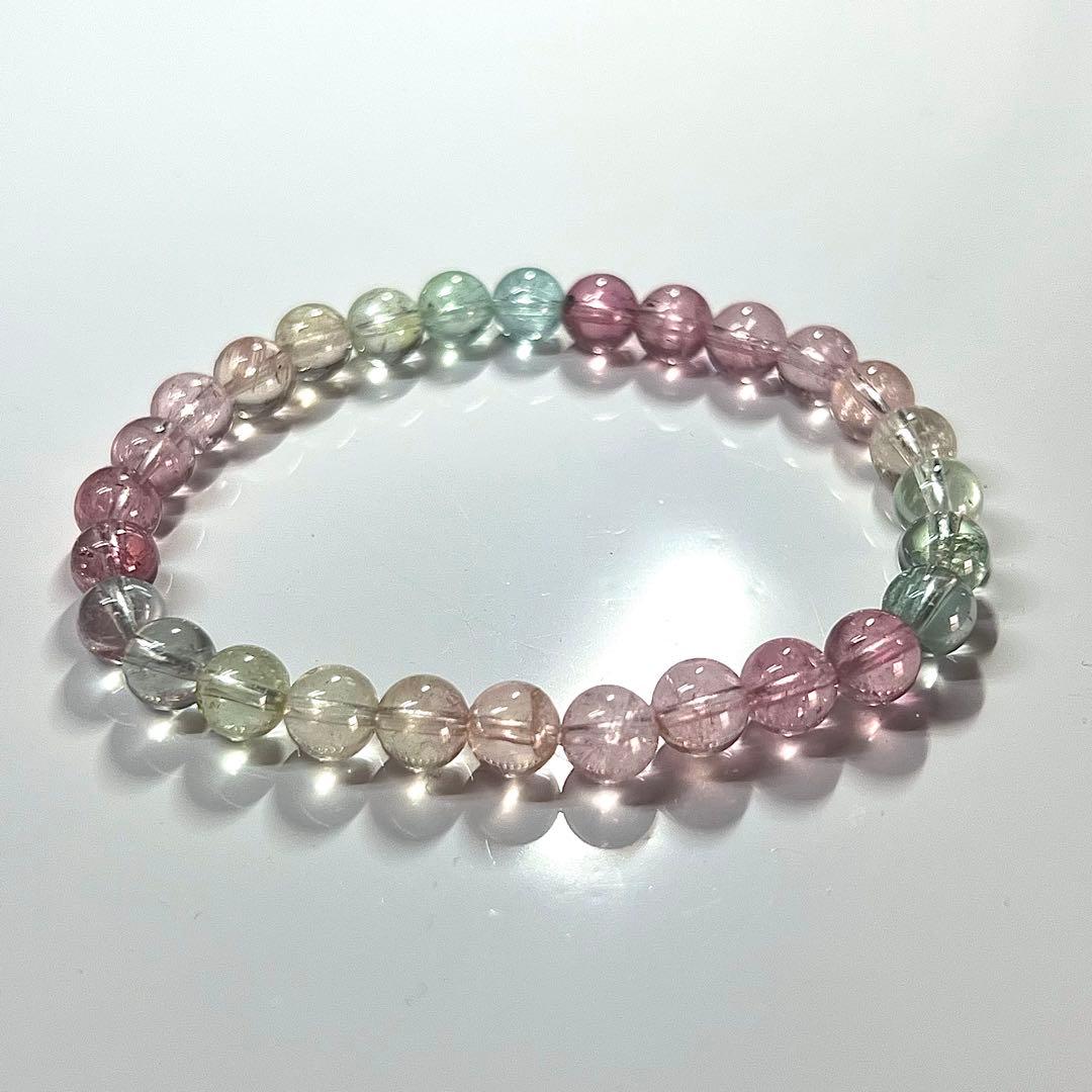 高品質　マルチカラートルマリンブレスレット　透明感良き　1