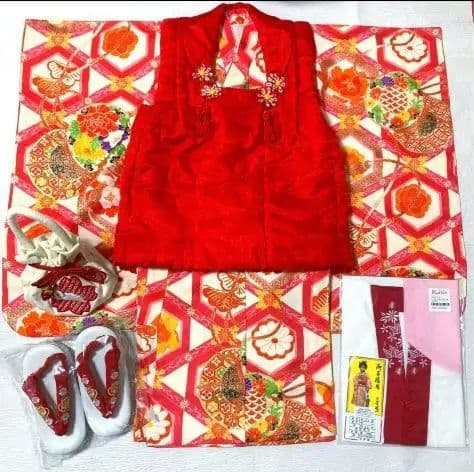 七五三　正絹　アンティーク　着物セット　3歳用