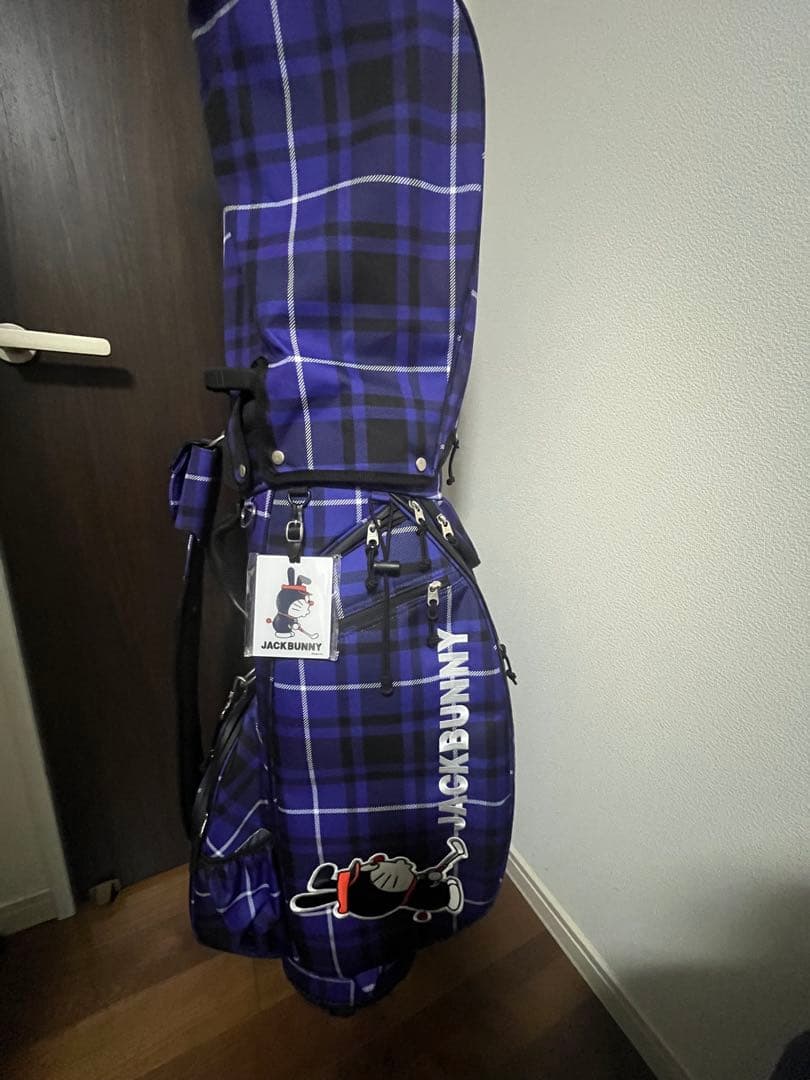 JACKBUNNY 紫色 タータンチェック柄 キャディバッグ 美品　ドラえもん