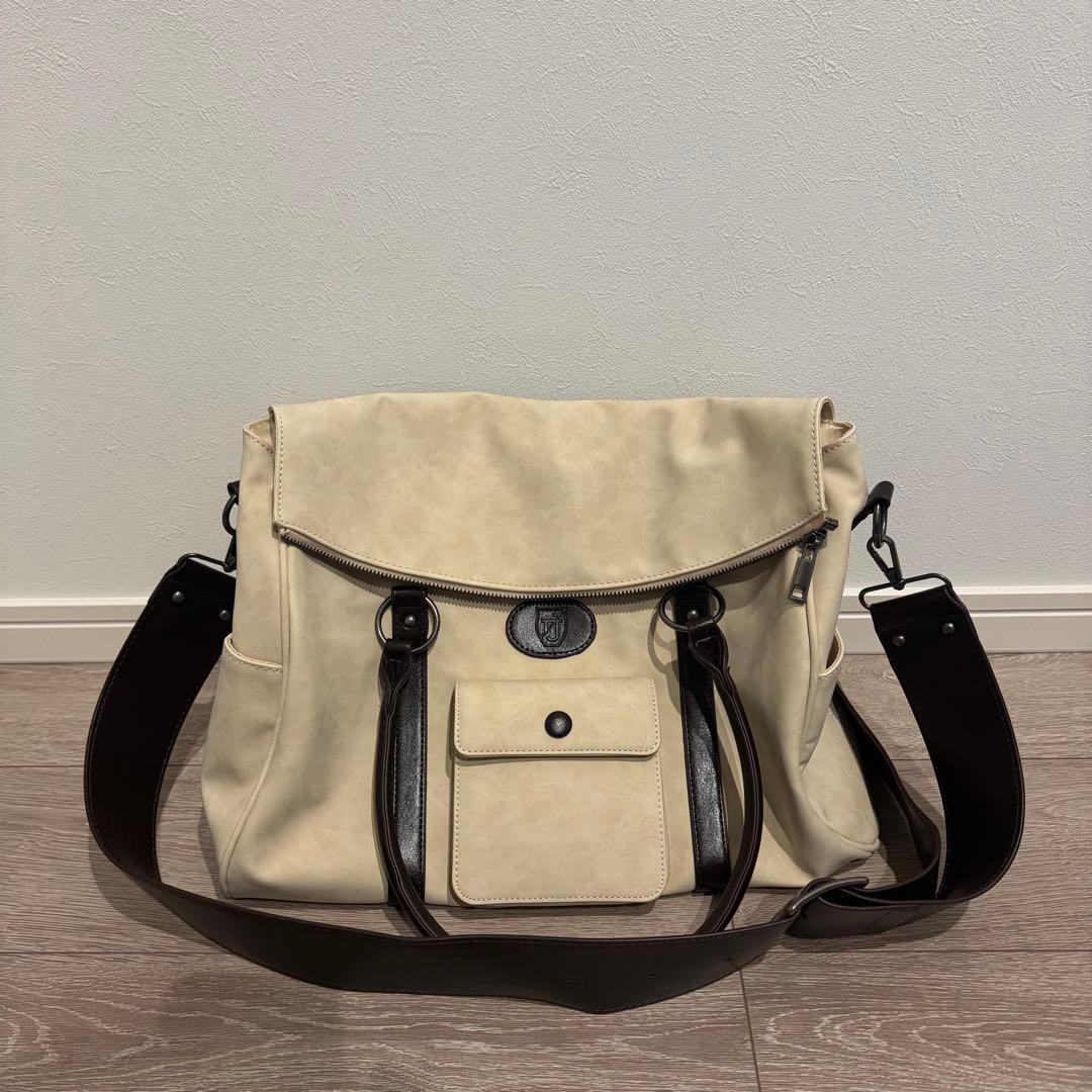 tinajojun ショルダー付き トラベルバッグ　アイボリー