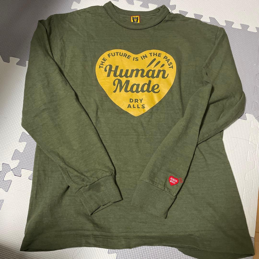 Human Made ハート型プリント長袖カットソー