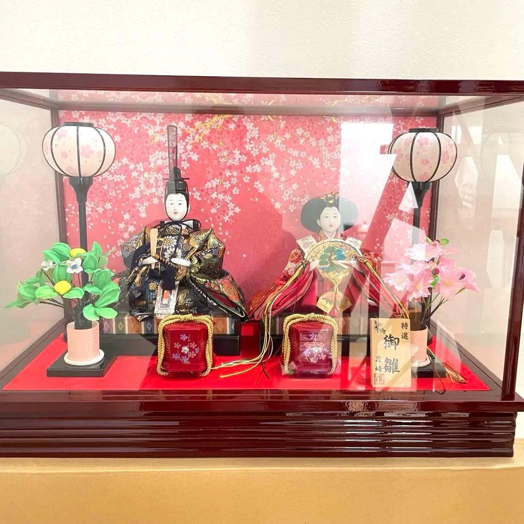 【美品】雛人形 ガラスケース付き　ライト付きます⭐︎