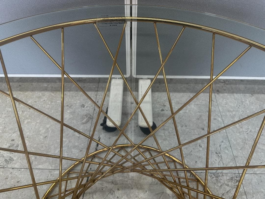 Francfranc　ガラスセンターテーブル　マーリアコーヒーテーブル　ゴールド