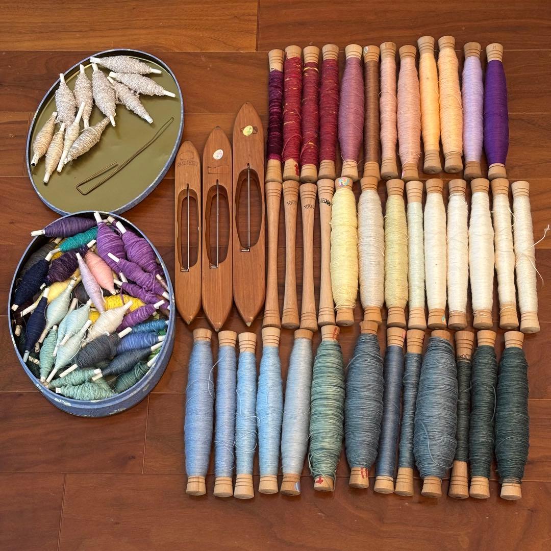 機織り道具 大管38本 筬通し 綜絖通し 小管糸付き 手織り おまとめ