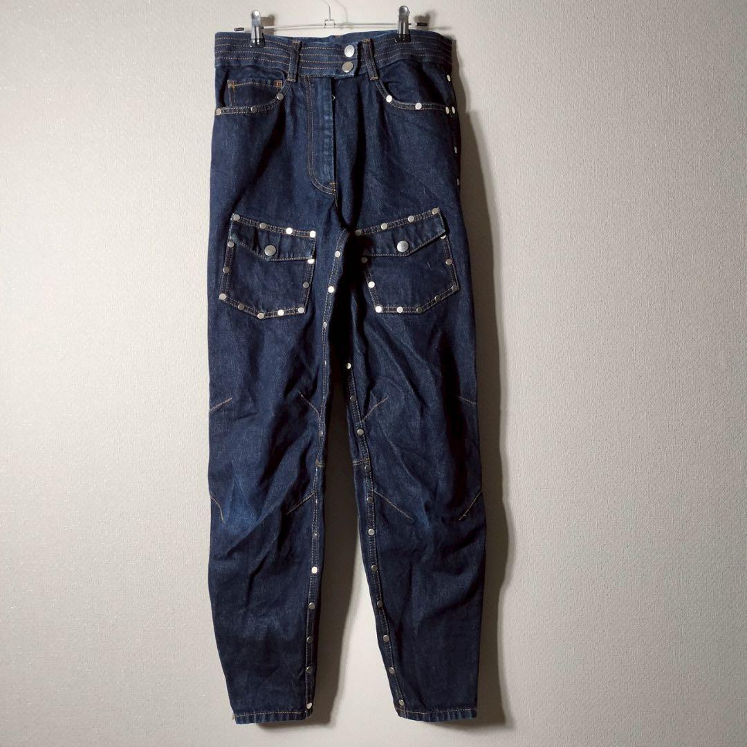 Dries van noten スタッズ バイカー デニムパンツ サイドジップ